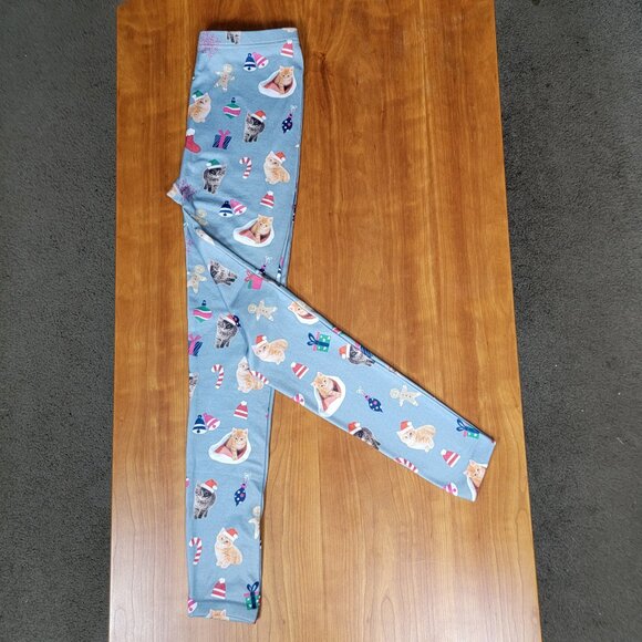 Women's Fleece Lined Leggings Christmas Cats - M/L - Picture 4 of 7